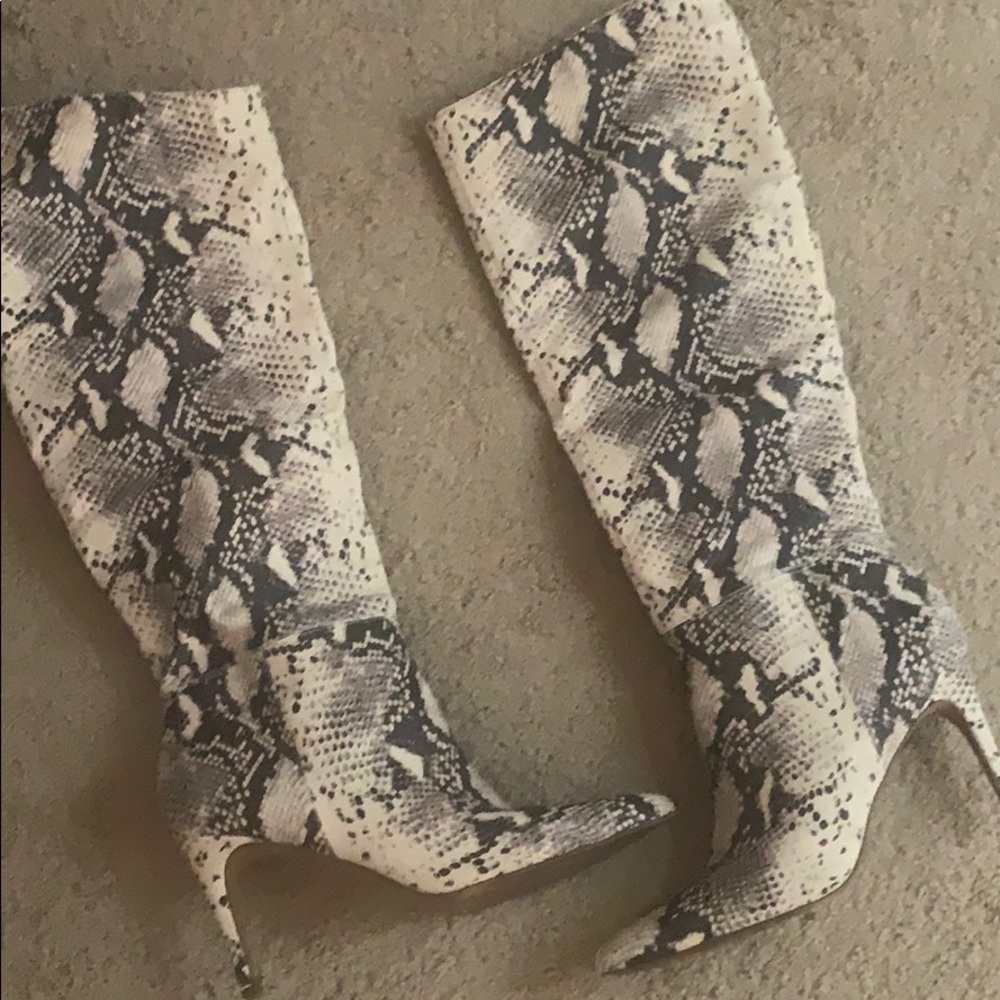 Steve Madden snakeskin calf high boot